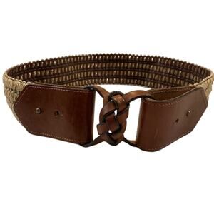 Cuir De Vache, Women's VTG Leather & Stretchy Good Jute Belt